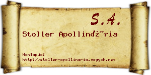 Stoller Apollinária névjegykártya